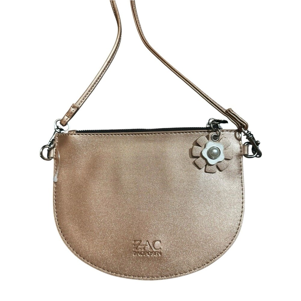 ZAC POSEN Celia Purse Metallic Rose Gold Crossbody Bag w/ Charms NWOT